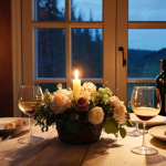 **

"A warmly lit Swedish home interior, soft lighting highlighting elegant wine glasses and floral arrangements. Guests are engaged in quiet conversation, bathed in a cozy glow. Think "Hygge" meets sophisticated wine tasting, emphasizing the intimate and inviting atmosphere."

**